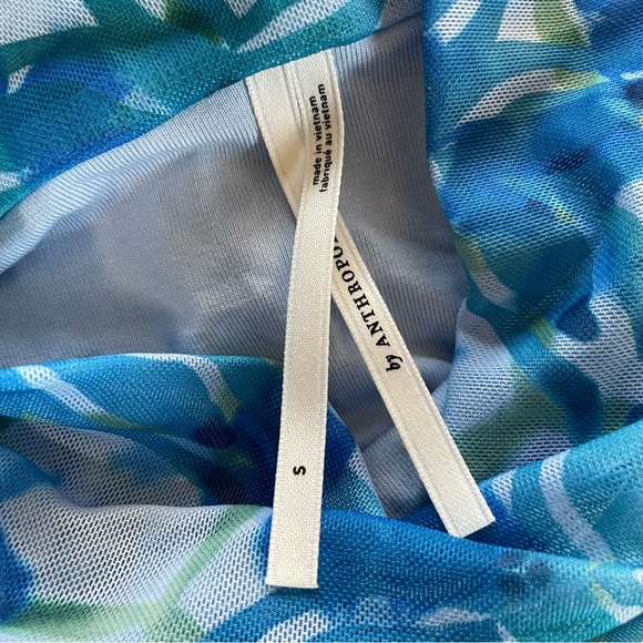 By Anthropologie The Maya Ruched Floral Mesh Midi Dress Size Small - Picture 9 of 12